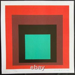 Josef Albers Lithographie COA Original Signé Op Numéroté 180 Piet Mondrian