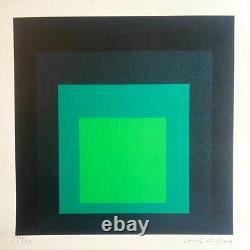 Josef Albers Lithographie COA Original Signé Op Numéroté -piet Mondrian