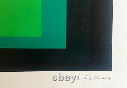 Josef Albers Lithographie COA Original Signé Op Numéroté -piet Mondrian