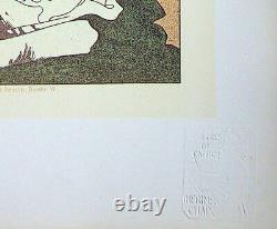 Joseph SATTLER Revue Pan Lithographie originale, Signée 1897