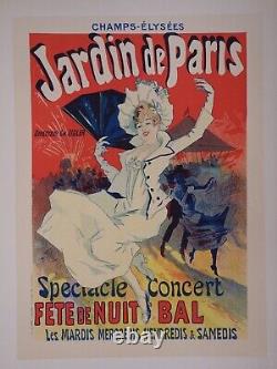 Jules CHERET Jardin de Paris, Lithographie originale, Signée, 1897