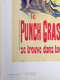 Jules CHERET Le Punch Grassot, Lithographie originale signée, 1895