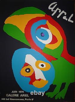 Karel Appel affiche Lithographie 1974 Art Abstrait Abstraction cobra Amsterdam