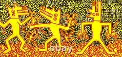 Keith Haring Lithographie COA Original Signé Numéroté à Main Timbre Rare