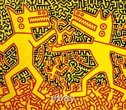 Keith Haring Lithographie COA Original Signé Numéroté à Main Timbre Rare