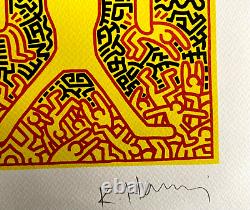 Keith Haring Lithographie COA Original Signé Numéroté à Main Timbre Rare