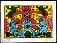 Keith-haring Lithographie Coa Original Signé Numéroté Au Crayon Agréé