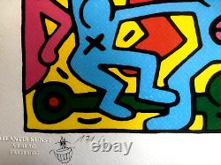 Keith-Haring Lithographie COA Original Signé Numéroté au Crayon Agréé