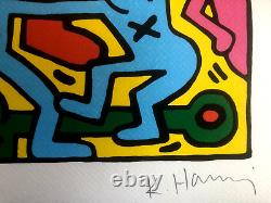 Keith-Haring Lithographie COA Original Signé Numéroté au Crayon Agréé