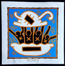 Keith Haring Lithographie COA Originale Signée Et Numérotée Au Crayon Timbre