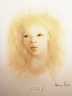 Leonor Fini lithographie originale signée Visage de femme/ ART /DECO