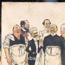 Lithographie Ancienne Adrien BARRERE (1874-1931) Humour Caricature Médecine XIXe