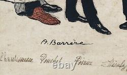 Lithographie Ancienne Adrien BARRERE (1874-1931) Humour Caricature Médecine XIXe