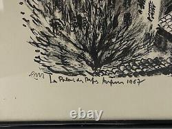 Lithographie Laure Malcles Le Palais Des Papes Avignon 1967 H3982