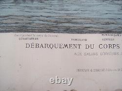 Lithographie Marine Corps Amiral Courbet Salins D'hyeres Charles Leduc 1885
