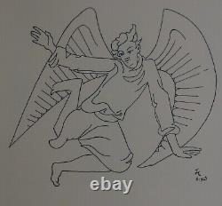 Lithographie Originale Jean Cocteau L'ange de Fréjus (avec certificat)