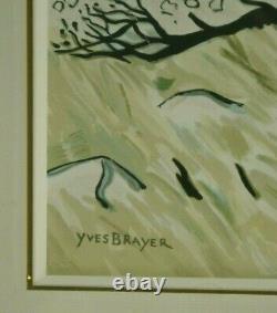 Lithographie Yves Brayer vers 1970 Olivier et ruines