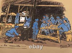 Lithographie originale signée Marcel Jeanjean 1ère Guerre WWI numérotée 3/50