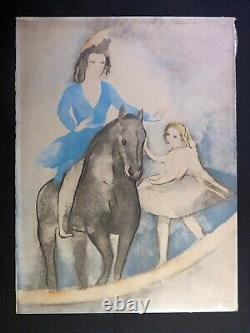 Marie Laurencin Lithographie couleur Cavalière et danseuse SIGNEE DS PLANCHE