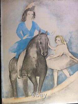 Marie Laurencin Lithographie couleur Cavalière et danseuse SIGNEE DS PLANCHE