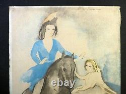 Marie Laurencin Lithographie couleur Cavalière et danseuse SIGNEE DS PLANCHE