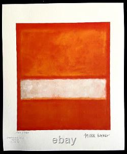 Mark Rothko Lithographie COA Originale Numérotée Signée Jackson. Pollock