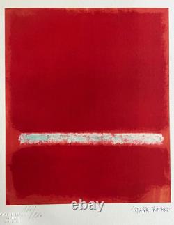 Mark Rothko Lithographie COA Originale Signée Numérotée À La Main Limitée Timbre