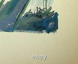 Milivoj UZELAC Le Canoé Kayak Lithographie originale Signée #SPORT, 1932