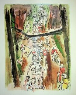 Milivoj UZELAC Marathon de Paris Lithographie originale Signée #SPORT, 1932