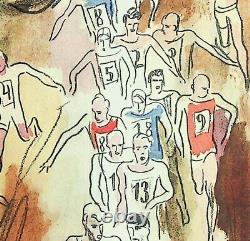 Milivoj UZELAC Marathon de Paris Lithographie originale Signée #SPORT, 1932