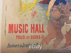 Music Hall Jules Cheret Poster Affiche Eldorado Signe Lithographie Originale