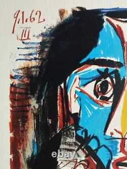 Pablo, Picasso Lithographie COA Original Signé Numéroté au Crayon Limité