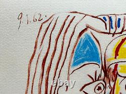 Pablo Picasso Lithographie COA Original Signé Timbre Numéroté au Crayon