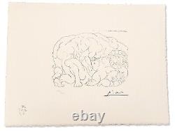 Pablo Picasso, lithographie originale 1973/ L'étreinte / Signée, numérotée