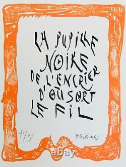 Pierre ALECHINSKY Mots V 2007 Lithographie originale signée