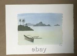Pierre Le Tan Mers du Sud Original Lithograph Rives paper Numbered Signed plate