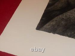 ROBERT SIMON LITHOGRAPHIE ORIGINALE SIGNEE ABSTRACTION ARBRES 8/30 Ca 1980