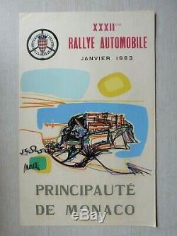 Raymond MORETTI MONTE CARLO 32è Rallye Automobile Monaco 63 Lithographie signée