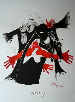 Rebeyrolle Paul Lithographie originale signée 1968 art abstrait abstraction