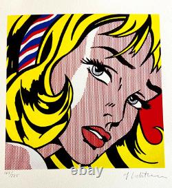 Roy Lichtenstein Lithographie COA Original Numéroté à Main Signé Limité