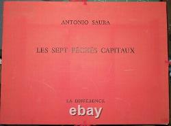 SAURA Antonio Les sept péchés capitaux. 1994. 7 lithographies signées COMPLET