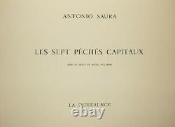SAURA Antonio Les sept péchés capitaux. 1994. 7 lithographies signées COMPLET