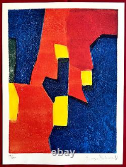 Serge Poliakoff Lithographie Moma COA Original Signé Numéroté à Main 250 Ex