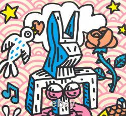 Speedy Graphito, lithographie originale Gaga Fille Lapinture, street art