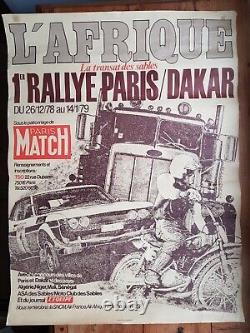 TRES RARE AFFICHE OFFICIELLE DU 1ER PARIS-DAKAR de 1978