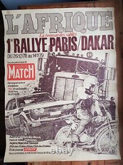 TRES RARE AFFICHE OFFICIELLE DU 1ER PARIS-DAKAR de 1978