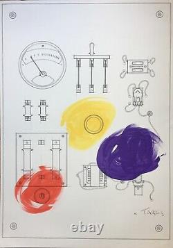 Takis Vassilakis lithographie signée art abstrait surréalisme art cinétique