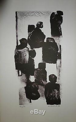 WITOLD K Lithographie signée et numérotée 1966 art abstrait abstraction Pologne