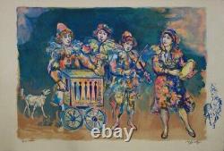 Walter SPITZER Les saltimbanques musiciens Lithographie originale signée