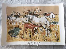 Yves Brayer Lithographie Chevaux Camargue Signee N° 69/220 Lithograph Horses